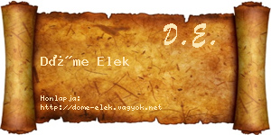 Döme Elek névjegykártya